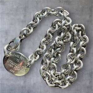 Tiffany & Co Sterling Silver Link Chain Necklace 52.6 Grams 15" BEAUTIFUL!